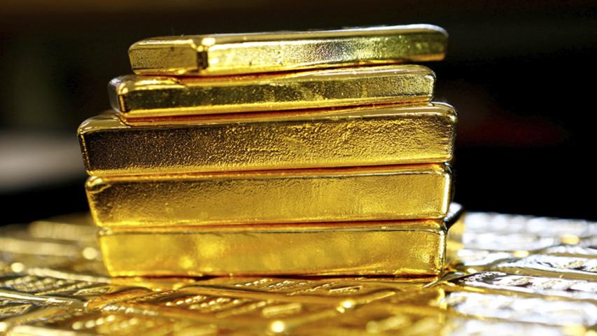 FILE PHOTO: Gold bars at the Austrian Gold and Silver Separating Plant